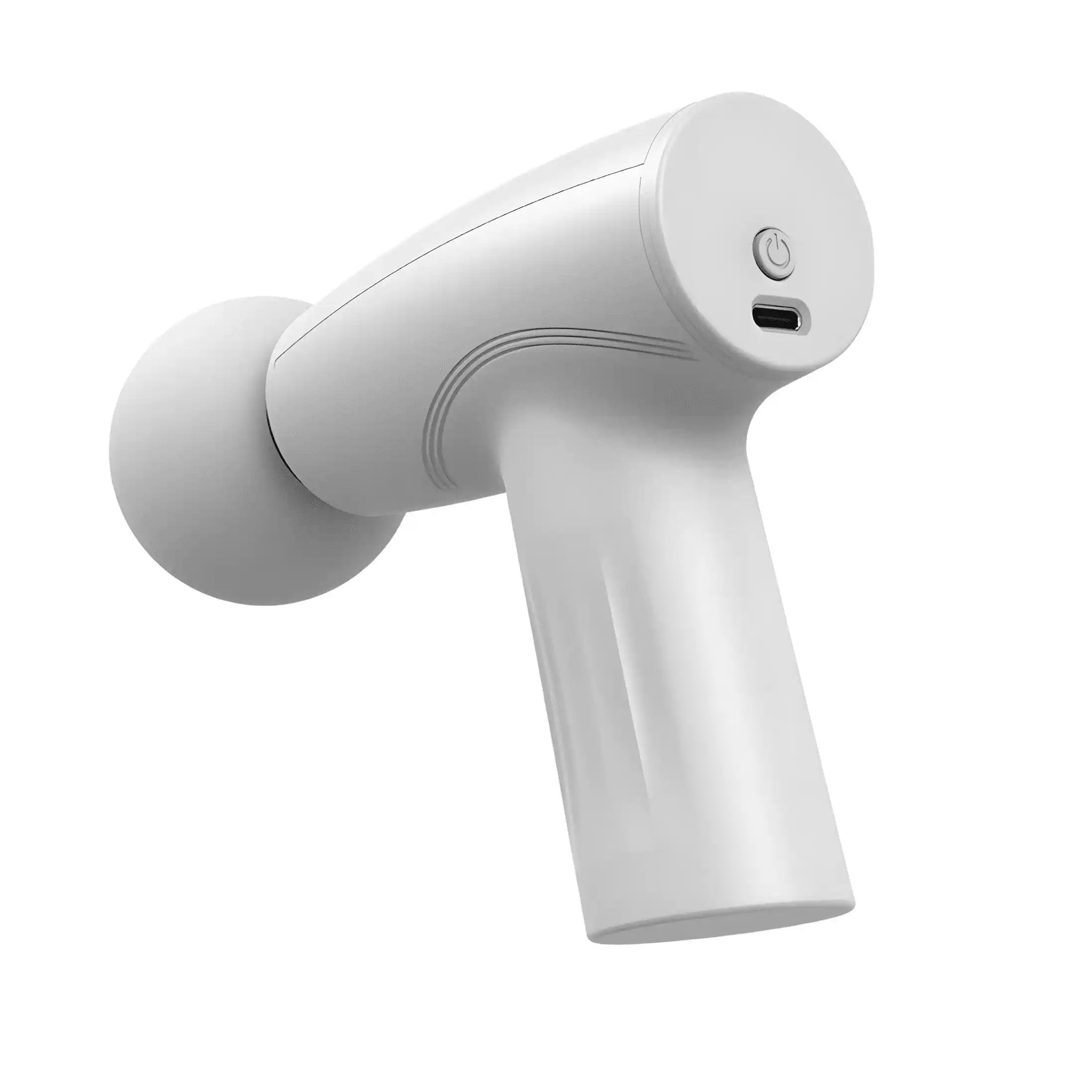 Mini pistolet masseur blanc avec un embout rond