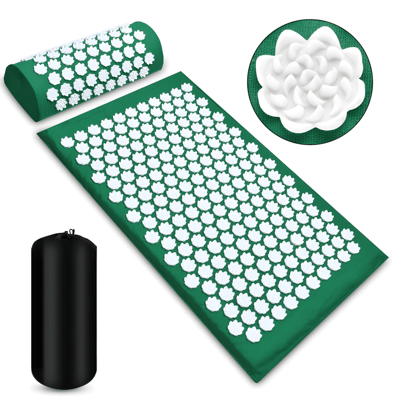 Tapis de Fleurs de Lotus avec coussin vert 